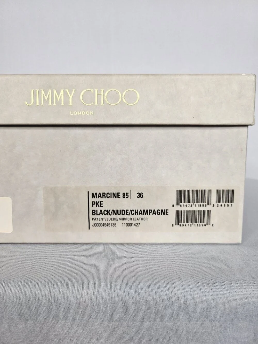 Jimmy Choo Marcine 85 Pumps | Black Nude Gold | Size EU 36, US 6